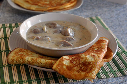 Белорусская Мачанка с Дрожжевыми Блинами