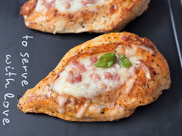Chicken Breasts Stuffed with Cheese, Marinara and Pancetta