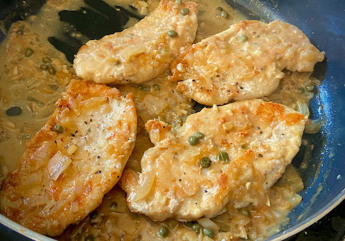 Chicken Fillets in a Light Lemony Sauce  {Piccata}