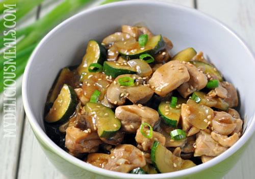 Chicken, Zucchini and Mushroom Stir Fry