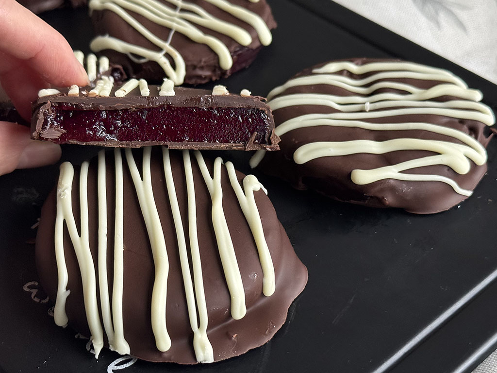 Cranberry Filled Dark Chocolate Bites