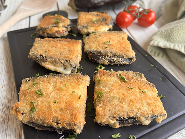 Crispy Breaded Eggplant Recipe with Tomato and Mozzarella