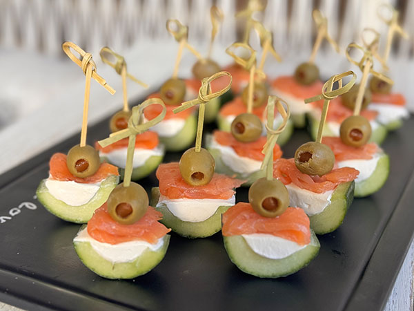 Cucumber Bites with Cream Cheese and Smoked Salmon