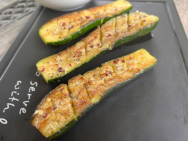 Easy Pan-Seared Zucchini with Chili Garlic Oil