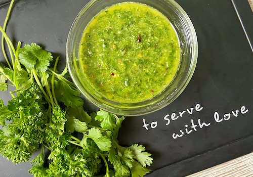 Easy Parsley and Cilantro Chimichurri Sauce