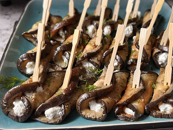 Eggplant Rolls with Farmer Cheese