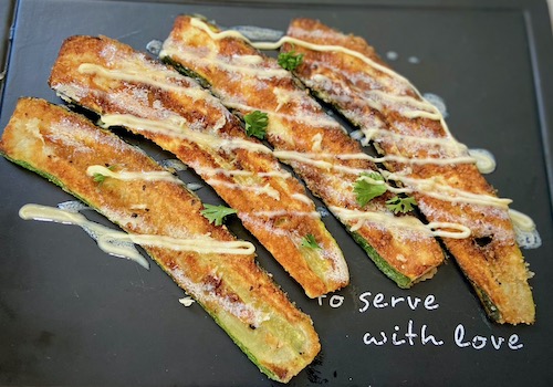 Garlicky Zucchini Slices