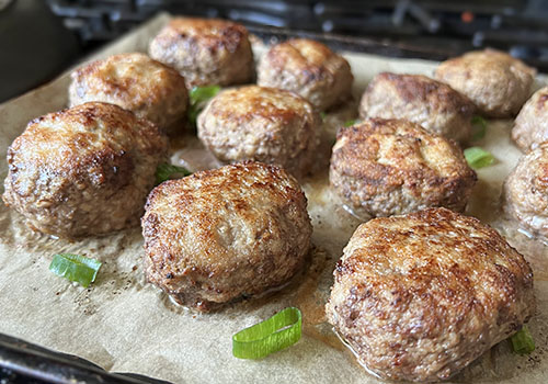 Ground Beef Patties with Onion and Cauliflower