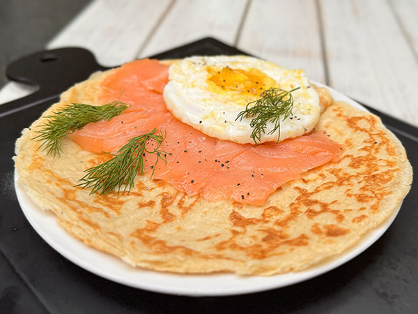 High Protein Breakfast Tortilla with Smoked Salmon and Egg