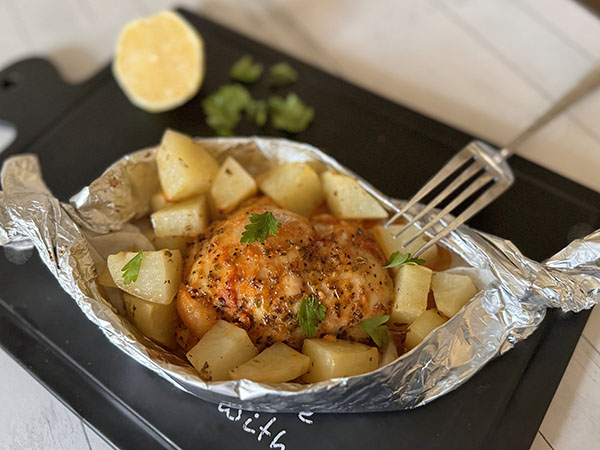 Lemon Garlic Chicken Thighs with Potatoes {Paleo, Whole30}