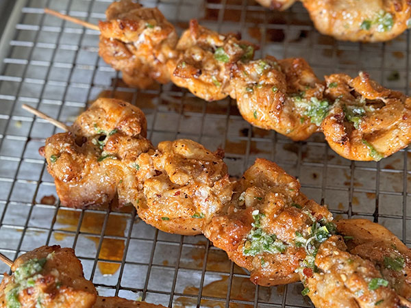 Oven Baked Garlic Parmesan Chicken Skewers Recipe