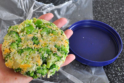 Baked Broccoli Patties photo instruction 5 Round shaped broccoli patty ready for baking.