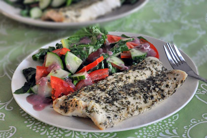 Белая Рыба Запеченная в Лимонном Масле