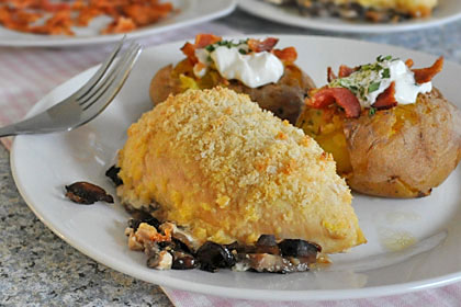 Baked Parmesan Garlic Chicken with Mushrooms