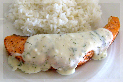 Baked Salmon With Creamy Sauce