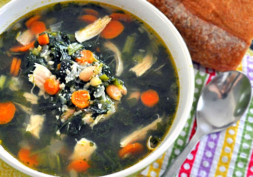 Chicken Soup with White Beans and Kale