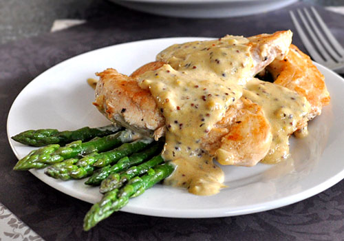 Chicken Tenderloins with Mustard-Thyme Sauce
