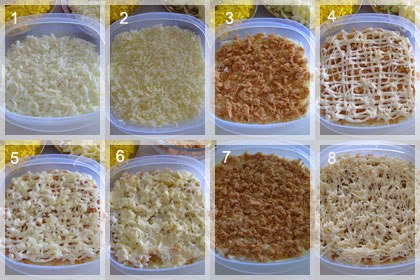 Mimosa (Layered Fish Salad) photo instruction 2 Mimosa (Layered Fish Salad) photo instruction 2