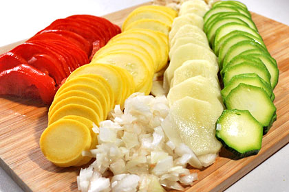 Кабачки с Картофелем и Помидором пошаговое фото 1