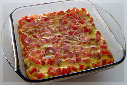 Омлет с Сосисками Запеченный в Духовке пошаговое фото 7