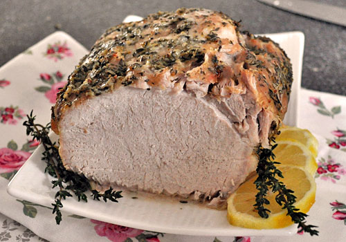 Pork Loin with Lemon, Garlic and Thyme