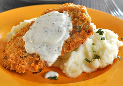 Pork Schnitzel with Sour Cream Sauce