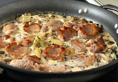 Pork with Mushrooms and Leeks
