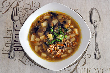 Russian Mushroom and Barley Soup