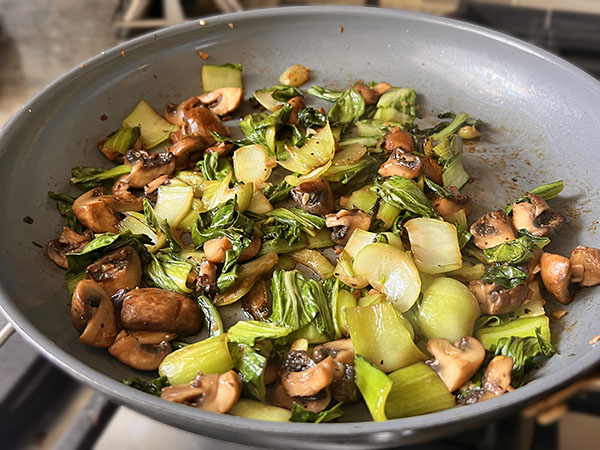 Sauteed Bok Choy and Mushrooms