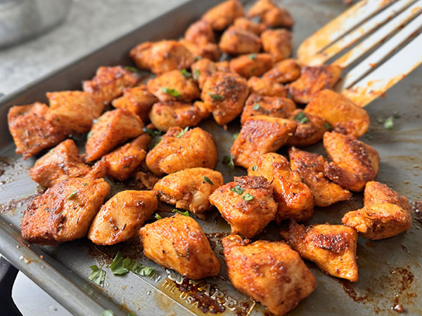 Seasoned Oven Baked Chicken Breast Bites Recipe